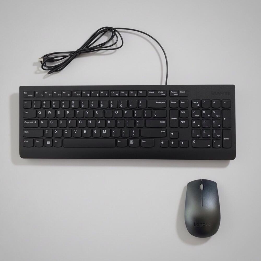 Lenovo NWOT Black Gaming Keyboard & Laser Mouse Both Wired USB